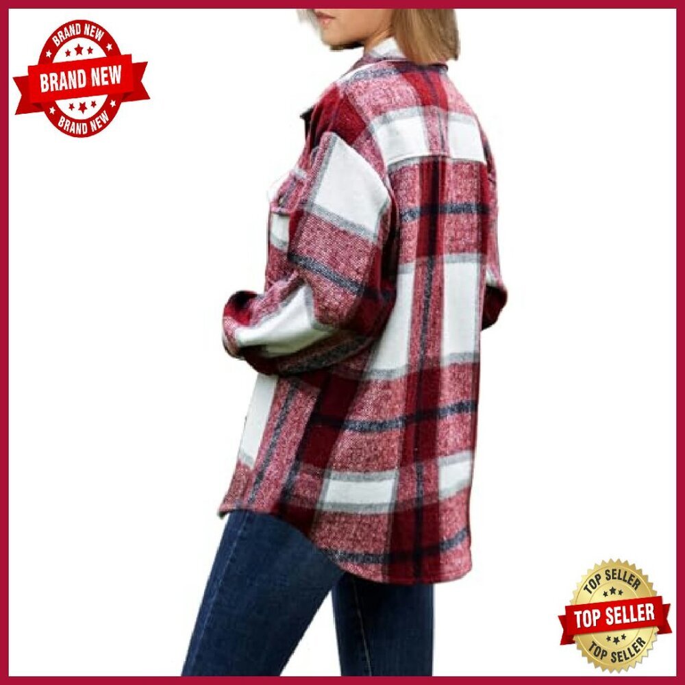 Soft Flannel Shacket Jacket Button Down Plaid Lon… - image 7
